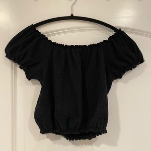 Black off the shoulder crop top